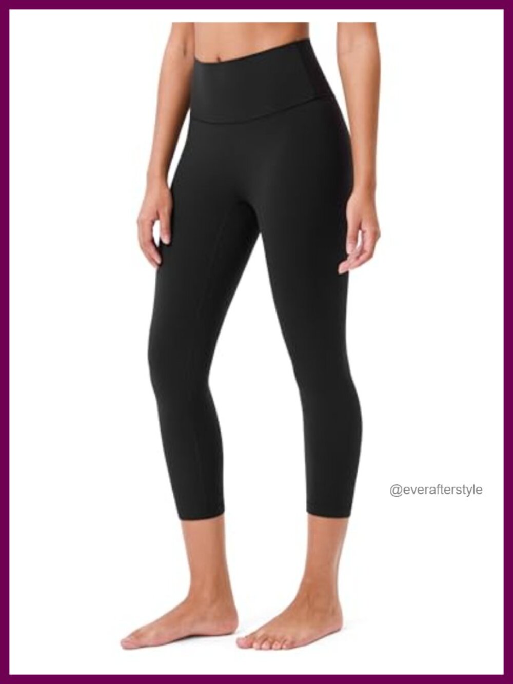 High Waisted Capri Leggings No Front Seam 21" Inseam Nylon Lycra